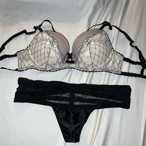 Victoria’s Secret black satin thong